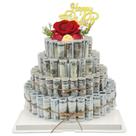 Caixa de presente DTESL Four Tier Money Flower Cake, conjunto de bricolage
