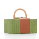 Caixa de presente elegante material sintético rosa com alça 28x13x19cm