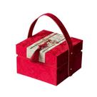 Caixa de presente elegante papel vermelho com estampa floral de 15x15x10cm Caixa de presente elegante papel vermelho com estampa floral de 15x15x10cm