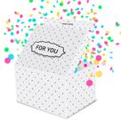 Caixa de presente FETTIPOP Exploding Confetti Premium Branca 18x14x11 cm