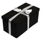Caixa de Presente Luxuosa Natalina com Laço Prata Caixa de Presente Luxuosa Natalina com Laço Prata