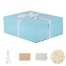 Caixa de presente OBMMIRAO extra grande azul com tampa de papelão 43x33x15cm
