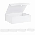 Caixa de presente PLINJOY extra grande branca, pacote com 5, 42x36x14 cm com tampa