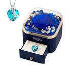 Caixa de presente preservada Real Blue Rose Forever Flowers para ela