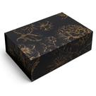 Caixa de presente Sorarto Luxury Black Gold Floral com tampa magnética