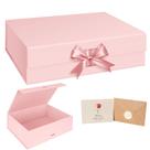 Caixa de presente WARMGBOXCO rosa 33x23x10cm com tampa e cartão comemorativo