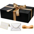 Caixa de presente YINUOYOUJIA grande com tampa 35x23x11cm preta com fita