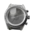 Caixa De Relógio Cronógrafo Moonswatch Preta De 39,7mm Com Bezel De Metal Para Movimento VK63 VK64 E