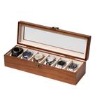 Caixa de relógio Exper City para homens e mulheres com 6 slots Walnut