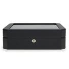 Caixa de relógio Wolf Windsor Black Vegan Leather 10 relógios