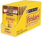 Caixa de sachês Friskies para gatos adultos sabor peru ao molho 85g com 15 unidades