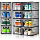 Caixa de sapatos Amllas Stackable Shoe Storage, pacote com 12 unidades, cinza Caixa de sapatos Amllas Stackable Shoe Storage, pacote com 12 unidades, cinza