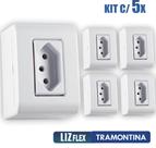 Caixa de Sobrepor 1 Tomada 2P+T 10A 250V Tramontina LizFlex BR kit c/5 uni
