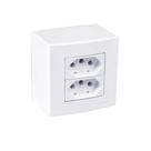 Caixa De Sobrepor 2 Tomadas 2p+t 3 Pinos 20a 75x75mm Branco com Suporte Margirius Caixa De Sobrepor 2 Tomadas 2p+t 3 Pinos 20a 75x75mm Branco com Suporte Margirius