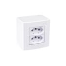 Caixa de Sobrepor 75x75 com Tomada Dupla MarGirius Sleek 2P+T 20A Branca