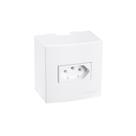 Caixa de Sobrepor 75x75 com Tomada MarGirius Sleek 2P+T 10A Branca