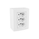 Caixa de Sobrepor 75x95 com Tomada Tripla MarGirius Sleek 2P+T 20A Branca Caixa de Sobrepor 75x95 com Tomada Tripla MarGirius Sleek 2P+T 20A Branca