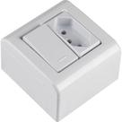 Caixa de Sobrepor com 1 Interruptor Simples E 1 Tomada 2p+t de 20 Ampères E 250 Volts Lizflex Branca Caixa de Sobrepor com 1 Interruptor Simples E 1 Tomada 2p+t de 20 Ampères E 250 Volts Lizflex Branca