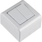 Caixa de Sobrepor com 2 Interruptores simples de 10 Ampères e 250 Volts - LizFlex Branca - 57304011 - TRAMONTINA