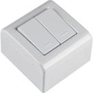 Caixa de Sobrepor com 2 Interruptores Simples de 10 Ampères E 250 Volts Lizflex Branca 57304011