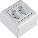 Caixa de Sobrepor com 2 Tomadas 2P+T 10 Ampères 250 Volts LizFlex Branca - 57304012 - TRAMONTINA Caixa de Sobrepor com 2 Tomadas 2P+T 10 Ampères 250 Volts LizFlex Branca - 57304012 - TRAMONTINA