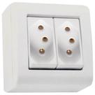 Caixa de Sobrepor Lizflex Branca com 2 Tomadas 2p+t de 20 Ampères E 250 Volts 57304025 Tramontin