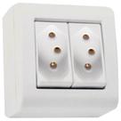 Caixa de Sobrepor LizFlex Branca com 2 Tomadas 2P+T de 20 Ampères e 250 Volts - 57304025 - TRAMONTINA