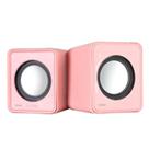 Caixa De Som 2.0 Usb 5v 2x 1w Com Controlador De Volume Rosa
