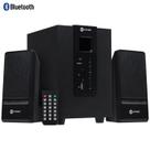 Caixa de som 2.1 groove 20w subwoofer + 2 caixas satelite, em madeira - com bluetooth fm e controle remoto - cxgro20w