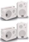 Caixa de Som Ambiente Branca DONNER SP 400 - Kit c/ 4 caixas