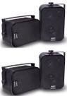 Caixa de Som Ambiente Preta DONNER SP 400 - Kit com 4 caixas