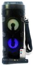 Caixa de som amplificada bluetooth led microfone preto - Grasep
