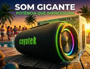 Caixa De Som Bluetooth 150W RMS Grande Com Grave Forte RGB E Proteção IPX6