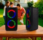 Caixa De Som Bluetooth 20w Portátil Com Led Rgb