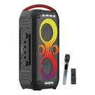 Caixa De Som Bluetooth 50W RGB Com Microfone Karaokê Som Alto Grave Forte Portátil