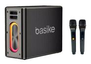 Caixa De Som Bluetooth Karaokê Rgb 120W Com 2 Microfones Sem Fio Basike
