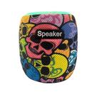 Caixa de Som Bluetooth Portátil 10W LED RGB Caveira Colorida Som Potente
