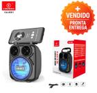 Caixa de Som Bluetooth Portátil 10W Recarregável com LED RGB Rádio FM e Entrada P2 AZUL