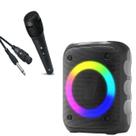 Caixa De Som Bluetooth Potente 10W Led RGB + Microfone e Cabo