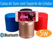 Caixa De Som Bluetooth Q3 Usb Mp3 Aux Com Suporte Celular
