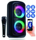 Caixa De Som Bluetooth Torre Portátil Potente Ent. Usb Microfone SD Rádio Fm TWS Led RGB Excelentes Graves Bateria