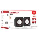 Caixa De Som C3Tech 2.0 Mini Pre/Verm Sp-301Bk