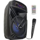 Caixa De Som Com Microfone Portatil Potente Musica Bluetooth Karaokê
