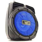 Caixa De Som Com Rádio FM Portátil Bluetooth LED Azul SD USB