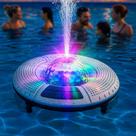 Caixa de Som Flutuante 80W Bluetooth Piscina IPX7 Som 360 Iluminação LED RGB TWS Bateria