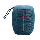 Caixa de Som Fóton 10W Bluetooth Portátil com Aux. Usb Azul Ciano com Led