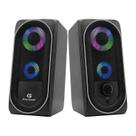 Caixa de som gamer 2.0 6w black hawk led rgb 73403 fortrek