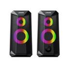 Caixa De Som Gamer P2 + Usb Stéreo 2.0 12watts Cor Preto Led Rgb