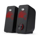 Caixa de som gamer Redragon Stentor Preto LED Vermelho GS500