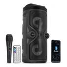 Caixa De Som Grande Portátil Bluetooth LED RGB Rádio Fm Usb Sd Com Controle Remoto e Microfone